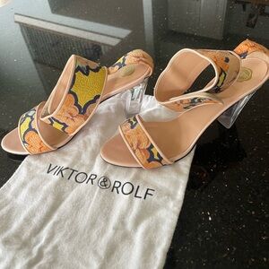 Viktor&Rolf Italian leather sandals with crystal heels size 38